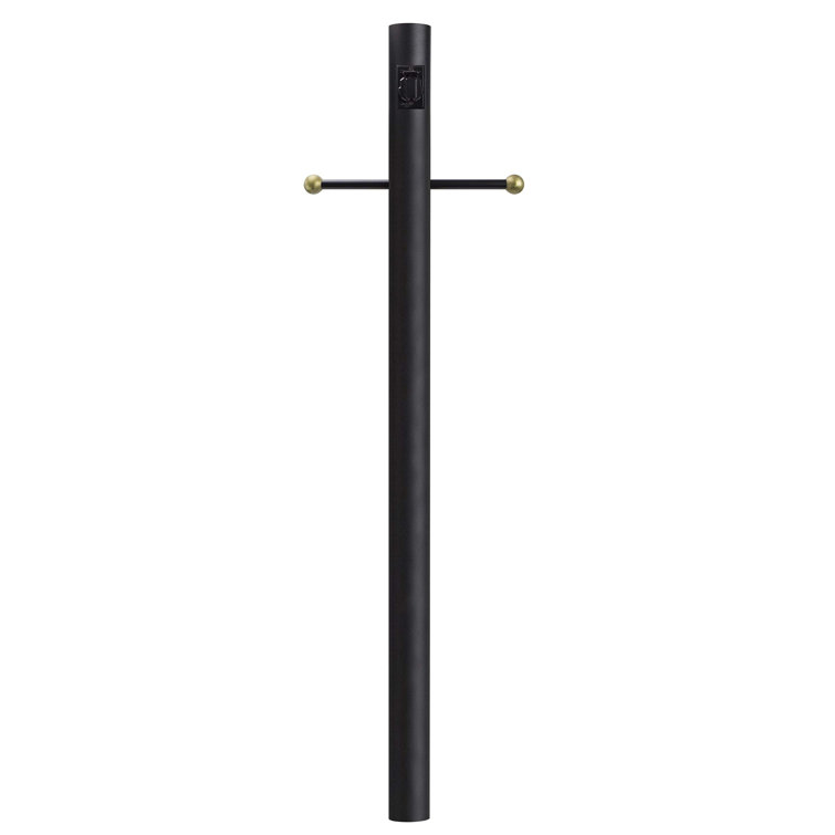 Solus 8C Outdoor Direct Burial Lamp Post with Cross Arm and Grounded